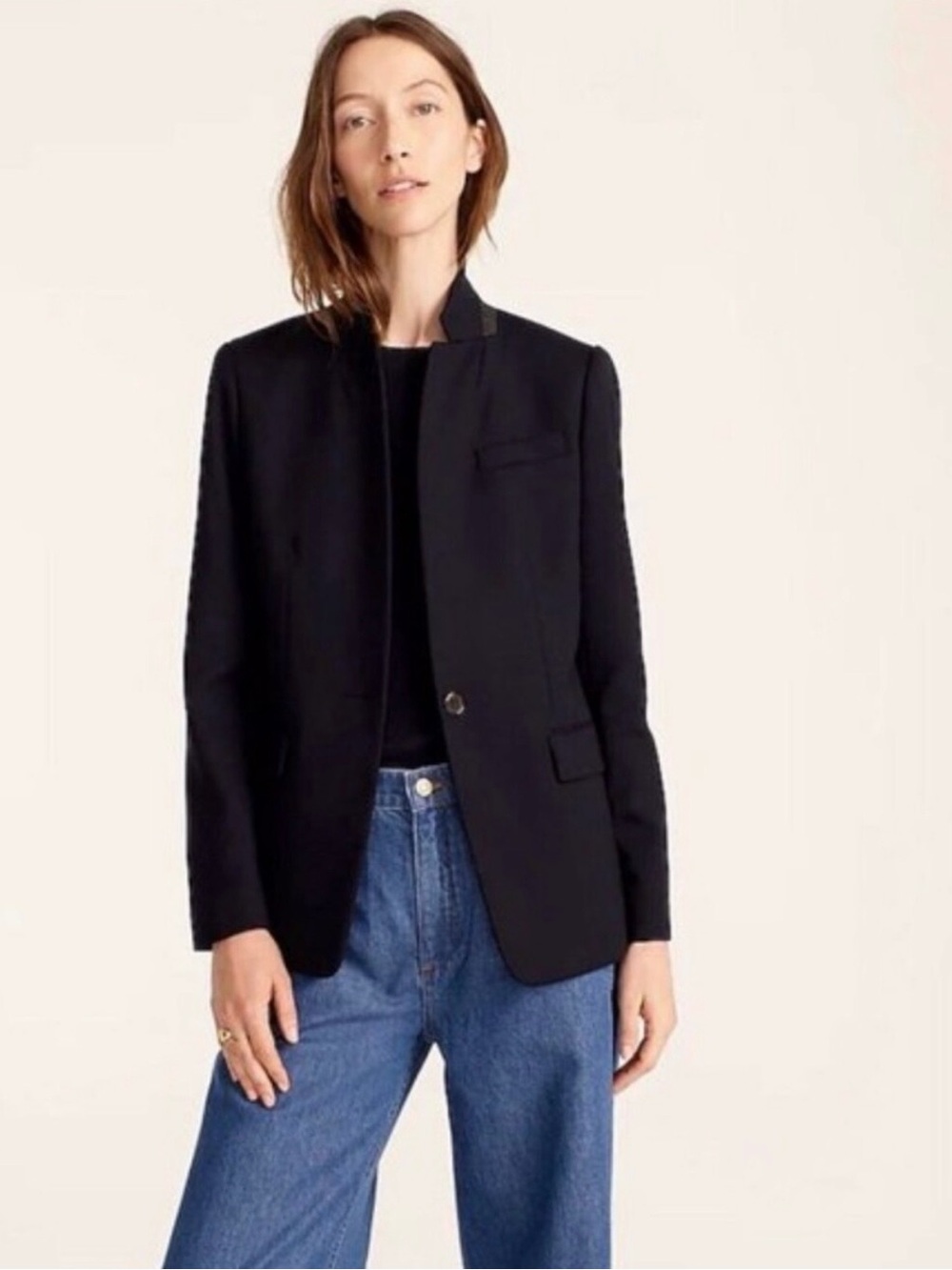 J. Crew Black Wool Regent Blazer Women's Size 2P Office Academia Preppy Career